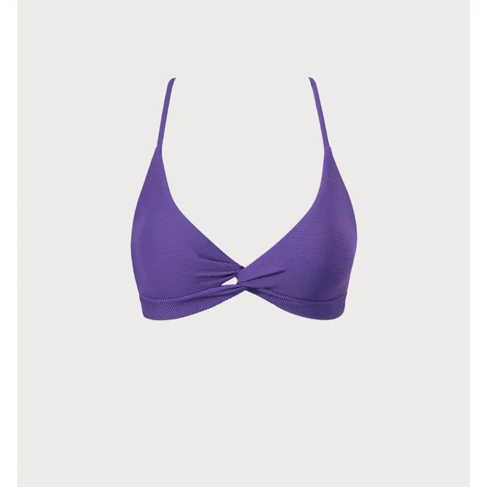 Berlook 2 Piece Strappy Swimsuit Bikini Size S Small Purple Knot Tie NEW W Bag
